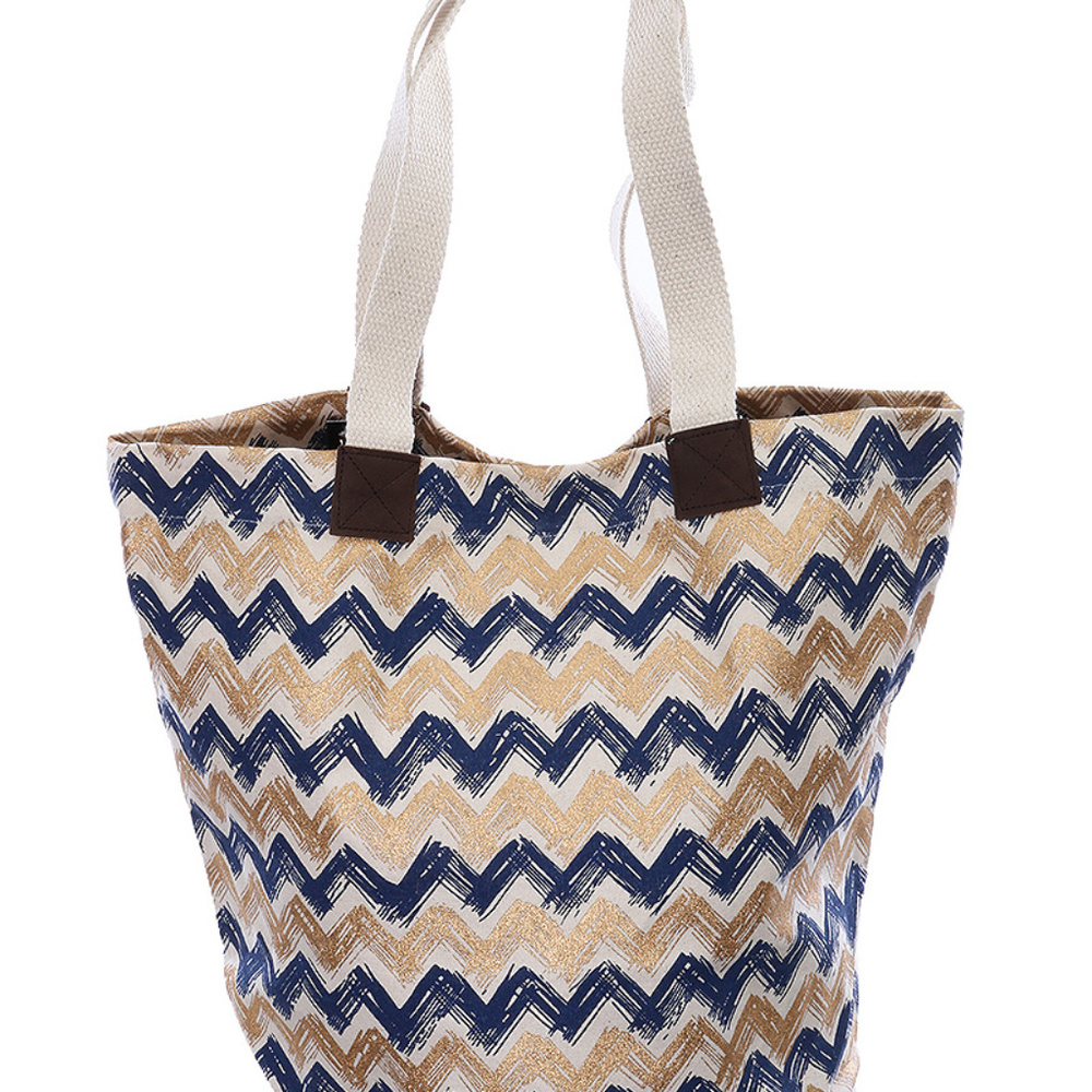 CHEVRON PRINT BEACH TOTE BAG ACCESSORY